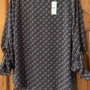 Loft - long sleeve patterned blouse